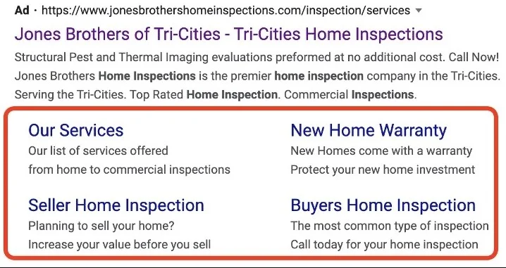 Sitelink Google Ads